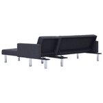 vidaXL Canapé-lit en forme de L gris foncé polyester