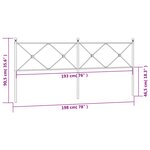 vidaXL Tête de lit métal blanc 193 cm