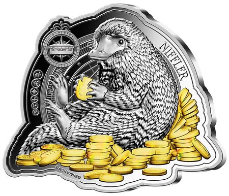 Pièce de monnaie en argent 5 dollars g 31.1 (1 oz) millésime 2022 fantastic beasts niffler