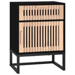 vidaXL Table de chevet noir 40x30x55 5 cm bois d’ingénierie et fer