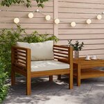 vidaXL Chaise de jardin avec coussins blanc crème Bois d'acacia massif