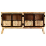 vidaXL Buffet Marron et noir 160x30x80 cm Bois de manguier solide brut