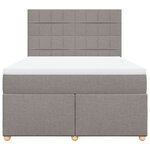 vidaXL Sommier à lattes de lit avec matelas Taupe 160x200 cm Tissu