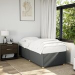 vidaXL Cadre de lit Gris foncé 90x190 cm Tissu