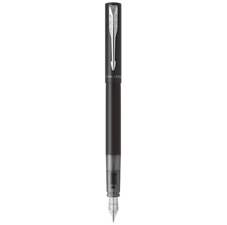 PARKER VECTOR XL Stylo plume  laque noire métallisée sur laiton  plume moyenne  encre bleue  Coffret cadeau