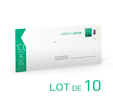 Prêt-à-Poster - Lettre Verte - 20g - Format DL - Enveloppes en lot de 10 -  La Poste