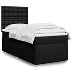 vidaXL Sommier à lattes de lit et matelas Noir 80x200 cm Tissu