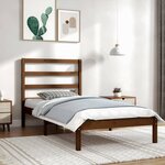 vidaXL Cadre de lit Marron miel Bois de pin massif 100x200 cm