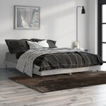 vidaXL Cadre de lit gris béton 135x190 cm bois d'ingénierie