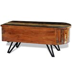 vidaXL Table basse avec pieds en fer Bois massif de récupération