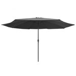 vidaXL Parasol d'extérieur avec mât en métal 390 cm anthracite