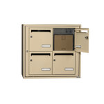 Bloc collectif leabox.com  2x2  grade 3  simple face  intérieur  mural  Beige RAL 1001 finition brillante
