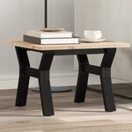 vidaXL Table basse cadre en Y 50x50x35 cm bois de pin massif et acier