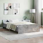 vidaXL Cadre de lit tête de lit et pied de lit gris béton 120x190 cm