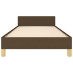 vidaXL Cadre de lit avec tête de lit marron foncé 90x200 cm Tissu