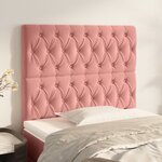 vidaXL Têtes de lit 2 Pièces Rose 90x7x78/88 cm Velours