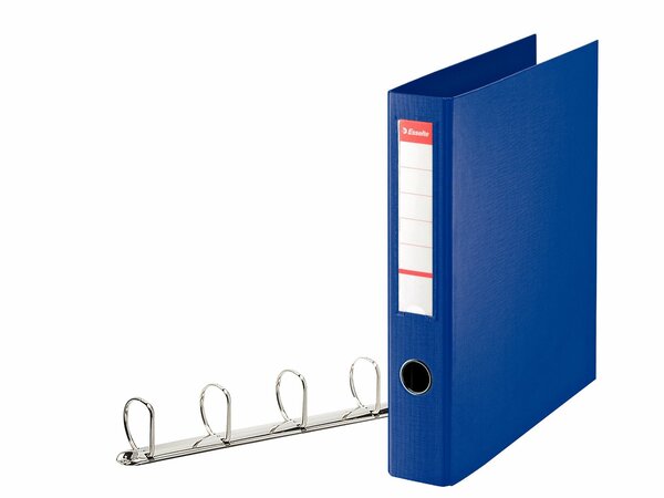 Classeur à 4 anneaux dos 6 cm plastifié intérieur et extérieur Bleu ESSELTE