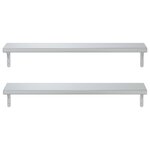 vidaXL Étagères murales 2 Pièces 100x23 5 cm argenté acier inoxydable