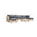 vidaXL Salon de jardin palette 6 Pièces avec coussins gris bois