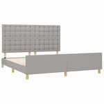 vidaXL Cadre de lit avec tête de lit Gris clair 160x200 cm Tissu