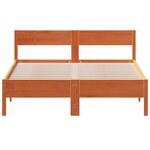 vidaXL Cadre de lit sans matelas cire marron 135x190cm bois pin massif