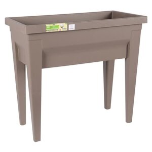 EDA Espace potager avec table City Veg&Table - 73 x 38,5 x H 68 cm - 57 L - Taupe
