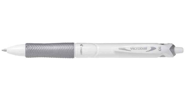 Stylo bille rétractable Grip ACROBALL PURE WHITE 1.0 Trait 0 4 mm Noir PILOT