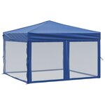 vidaXL Tente de réception pliable avec parois Bleu 3x3 m