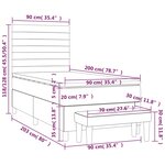 vidaXL Sommier à lattes de lit avec matelas Noir 90x200 cm Velours