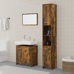 vidaXL Ensemble de meubles de salle de bain 3 Pièces Chêne fumé