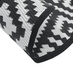 vidaXL Tapis d'extérieur blanc et noir Ø200 cm PP