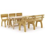 vidaXL Mobilier de salle à manger de jardin 5 Pièces Bois de pin imprégné