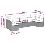 vidaXL Salon de jardin avec coussins 7 Pièces beige résine tressée