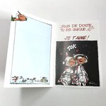 Carte Je t'aime Saint Valentin 14 février Amour I Love you + Enveloppe 12x17 5cm