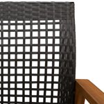 vidaXL Chaises de jardin lot de 2 noir résine tressée et bois d’acacia