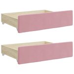 vidaXL Lit de jour avec gigogne et tiroirs rose 80x200 cm velours