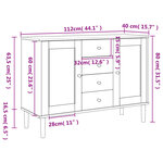 vidaXL Buffet SENJA aspect rotin blanc 112x40x80cm bois massif de pin