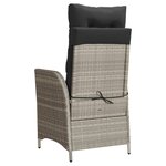 vidaXL Chaise inclinable de jardin avec repose-pied gris clair rotin