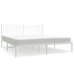 vidaXL Cadre de lit métal avec tête de lit blanc 183x213 cm