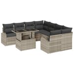 Ensemble de Canapés de Jardin 9 Pièces avec Coussins en Rattan