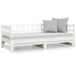vidaXL Lit coulissant Blanc 2x(80x200) cm Bois de pin massif