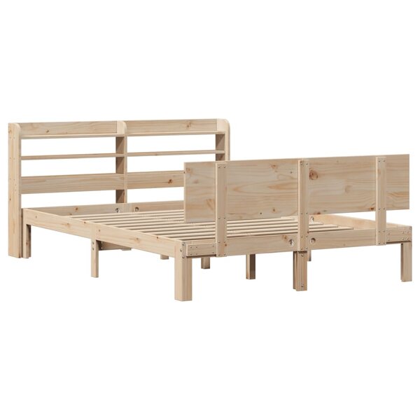 vidaXL Cadre de lit avec tête de lit 140x190 cm bois de pin massif