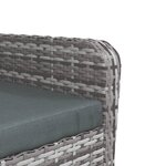 vidaXL Chaise de jardin avec tabouret gris résine tressée