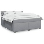 vidaXL Sommier à lattes de lit avec matelas Gris clair 180x200cm Tissu