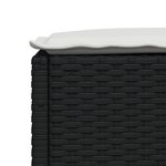 vidaXL Tabouret de jardin et coussin noir 63 5x56x32 cm résine tressée