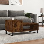 vidaXL Table basse Chêne fumé 100x50x45 cm Bois d'ingénierie