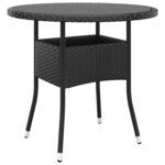 vidaXL Mobilier de bistro de jardin 5 Pièces Résine tressée Noir