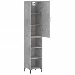 vidaXL Buffet haut Gris béton 34 5x34x180 cm Bois d'ingénierie