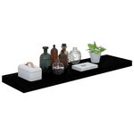 vidaXL Étagère murale flottante 2 Pièces Noir brillant 90x23 5x3 8 cm MDF