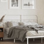 vidaXL Tête de lit métal blanc 150 cm